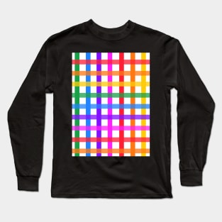 Bright rainbow plaid Long Sleeve T-Shirt